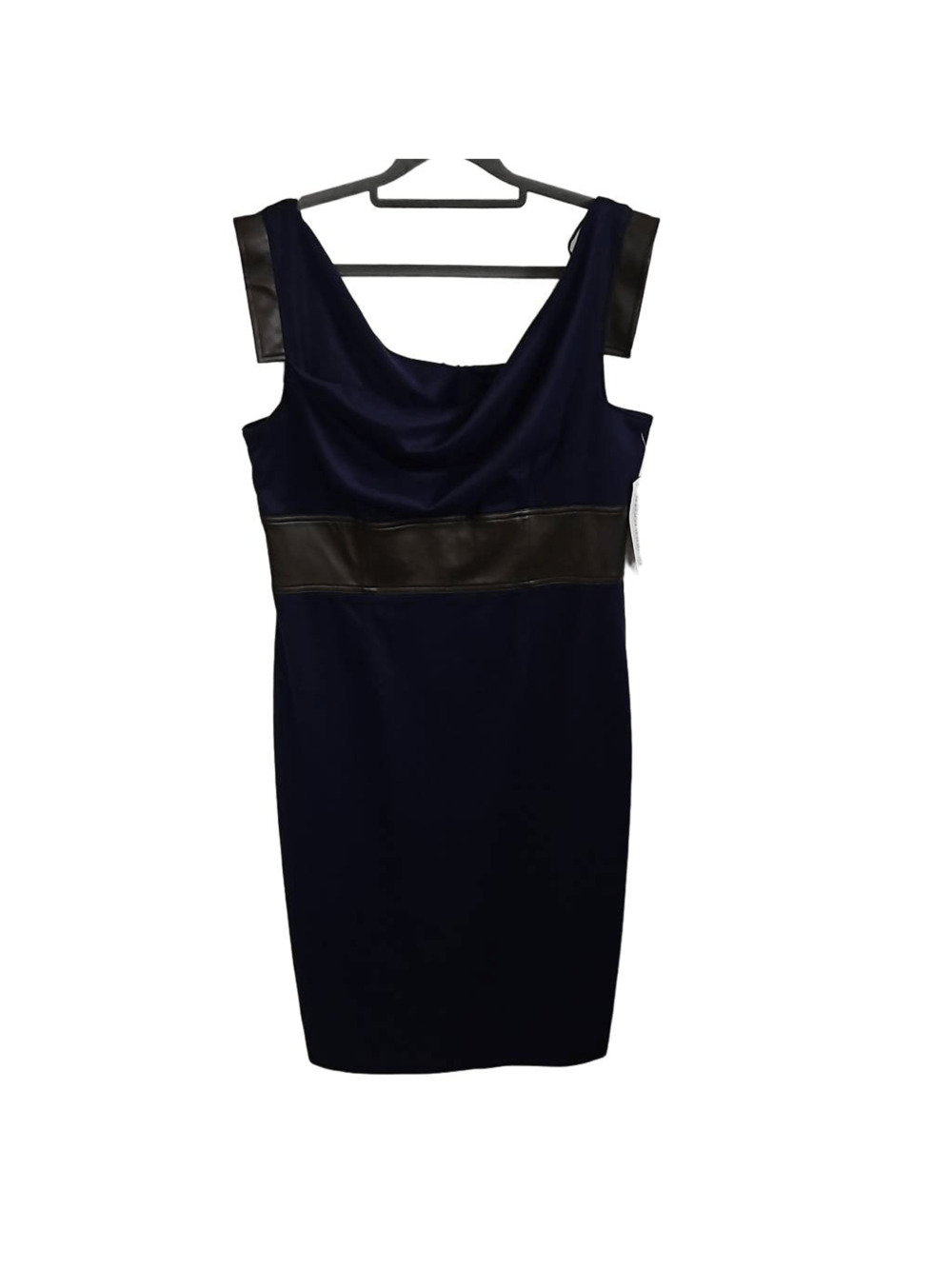 Maggy London Women's 14 Square Neck Midi Sheath Dress Blue Cocktail Evening Wear
